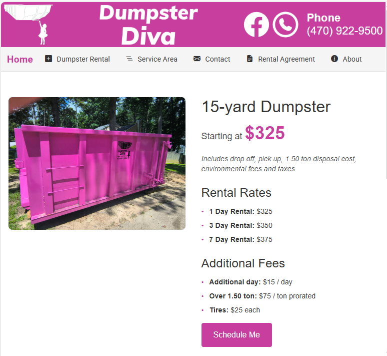 Choose dumpster size